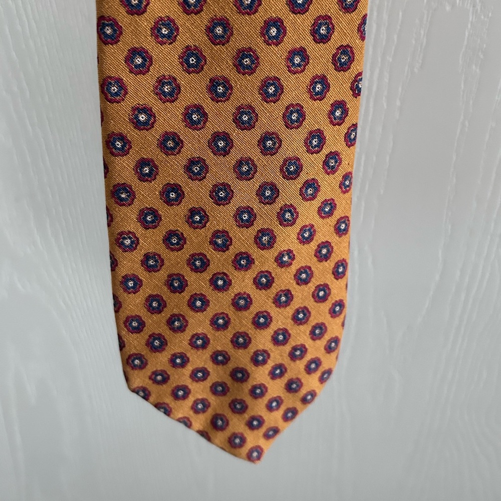Brooks Brothers | Vintage Orange and Blue Patterned Tie - Picture 2 of 5